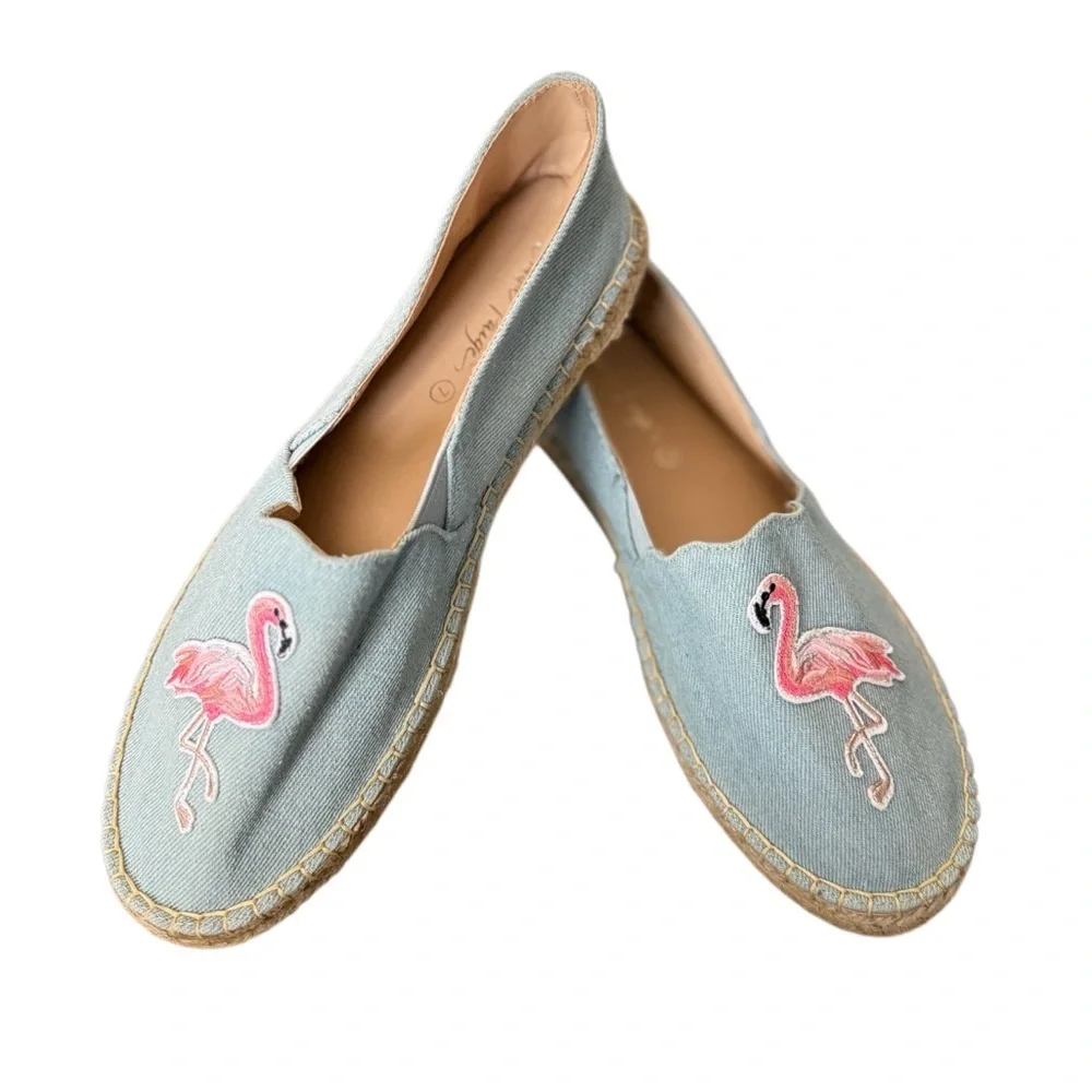 Charlie Paige Blue Flamingo Espadrilles-NWOT Size 7